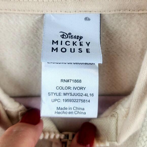 Disney Sweatshirt Womens L 1928 Mickey Minnie Pluto Zipper Hoodie - Picture 3 of 9